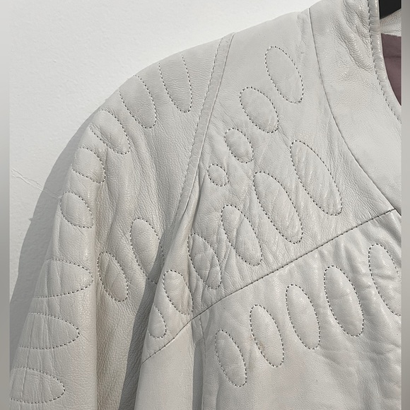 RARE DANIER White Italian Leather Jacket - Picture 2 of 4